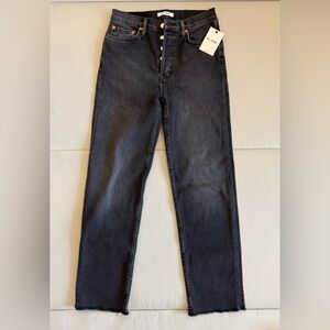 Re/Done Dark Gray Straight Leg Jeans